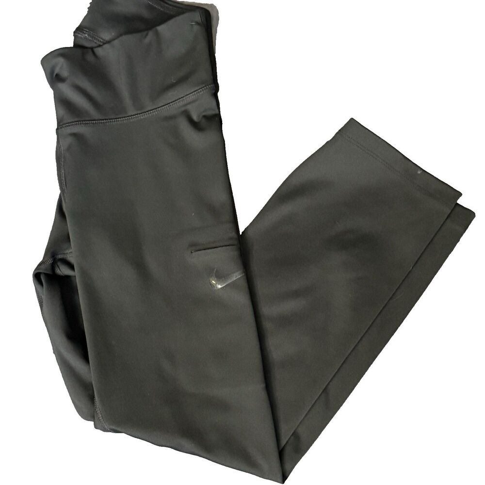 Nike Dri-fit Leggings Training Yoga Capri AA1225-010 Womens Size S Black